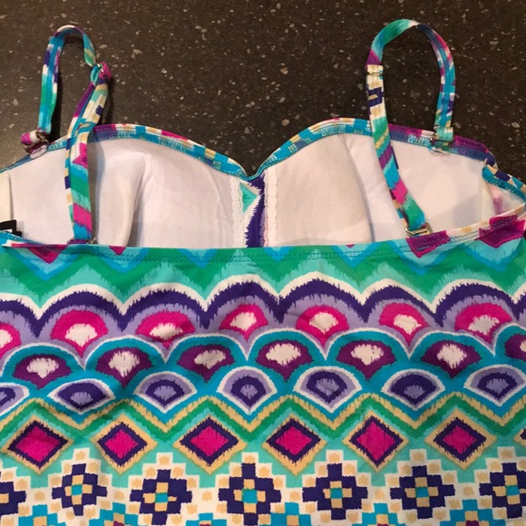 Apt 9 two piece multi color bathing suit Sz L - Picture 5 of 10